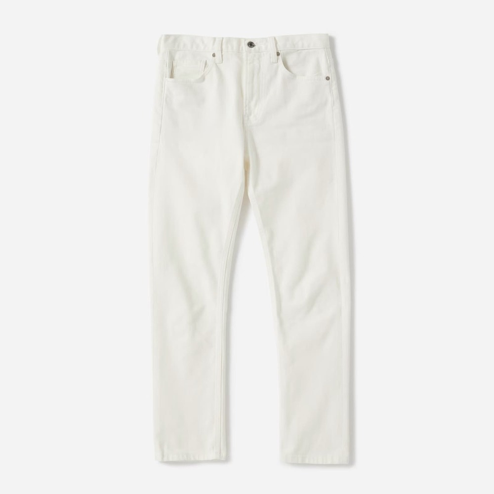 Everlane Boyfriend Jeans Bone White Size‎ 26 High Rise Cotton Preppy Coastal